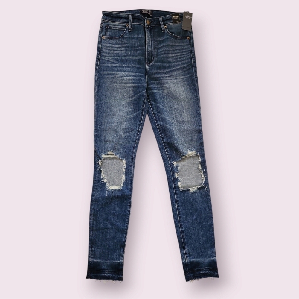 NWT Abercrombie & Fitch Simone High Rise‎ Super Skinny Jeans Women’s Size 27 4